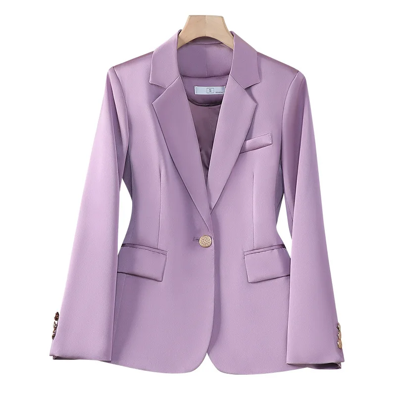 Red Blazer Female Slim Ofiice Lady Suits Thin Single Button Women Casual Temperament Top High Strecth Ladies Red Tide - Image 6