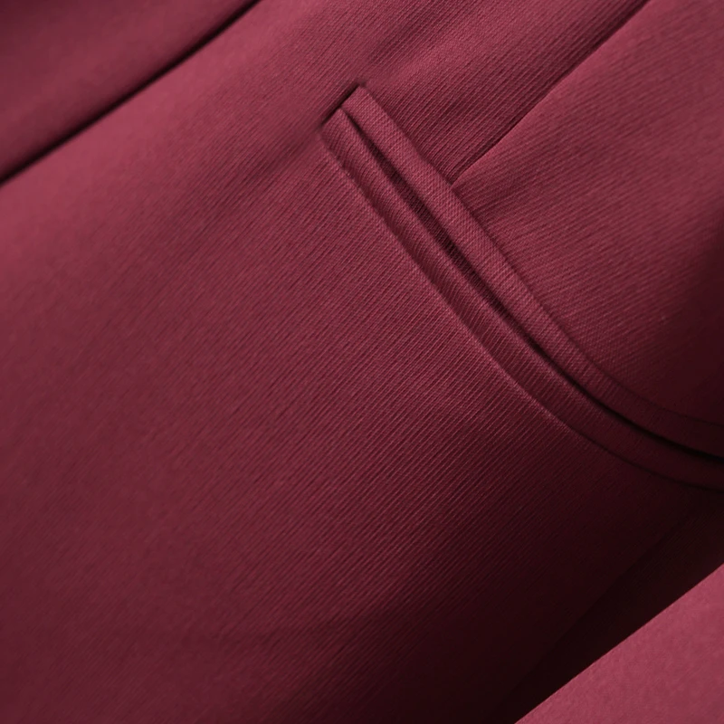 Burgundy Suit for Women, Spring and Autumn, Workplace Business Long-Sleeved One-Button Suit Jacket, Fashionable and Slimming - Image 5