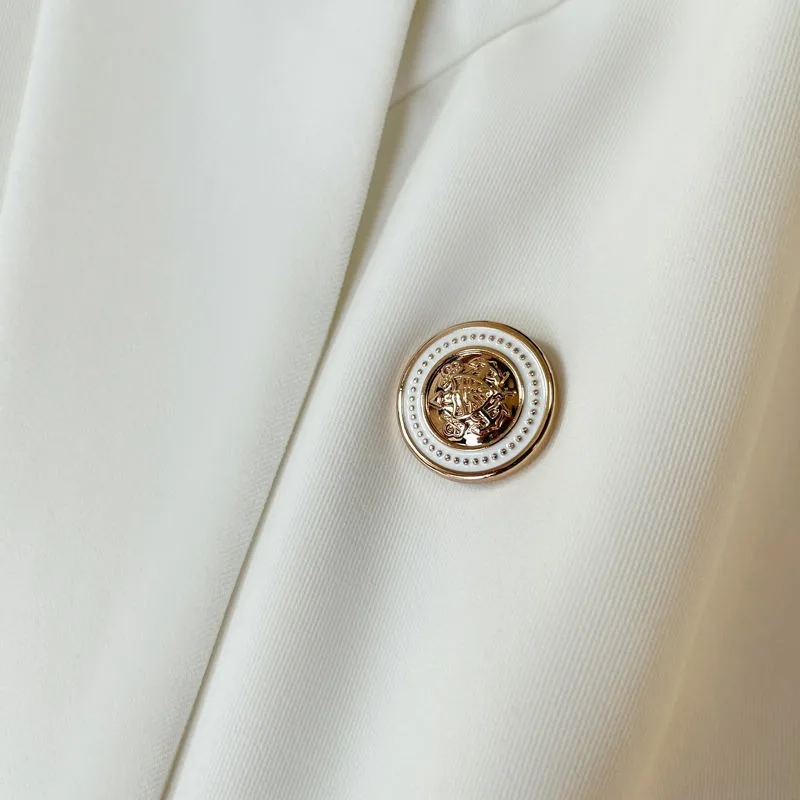 Women's Double Breasted Cropped Blazer Casual Office Wear Solid Color Suit Jacket Woman 2026 Spring Slim Fit Long Sleeve Blazers - Image 4