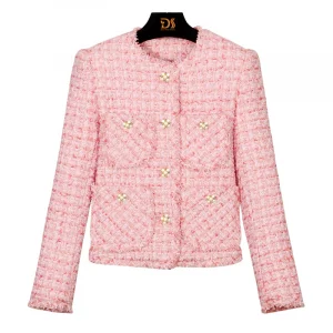 2025 new style fashionable, elegant, casual and comfortable tweed jacket for ladies with high-end design and temperament