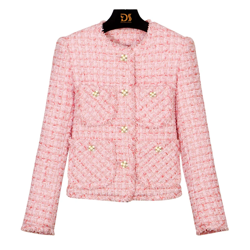 2025 new style fashionable, elegant, casual and comfortable tweed jacket for ladies with high-end design and temperament